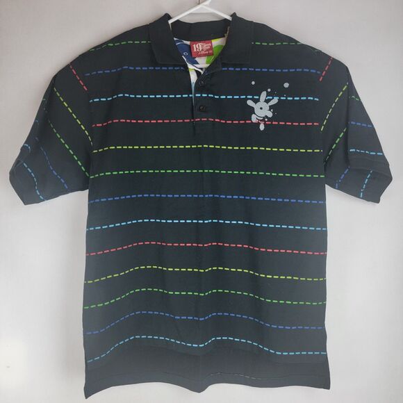 1928 for Disney Mens Size 2XL Multicolor Striped Cotton Y2K Polo - Picture 1 of 8
